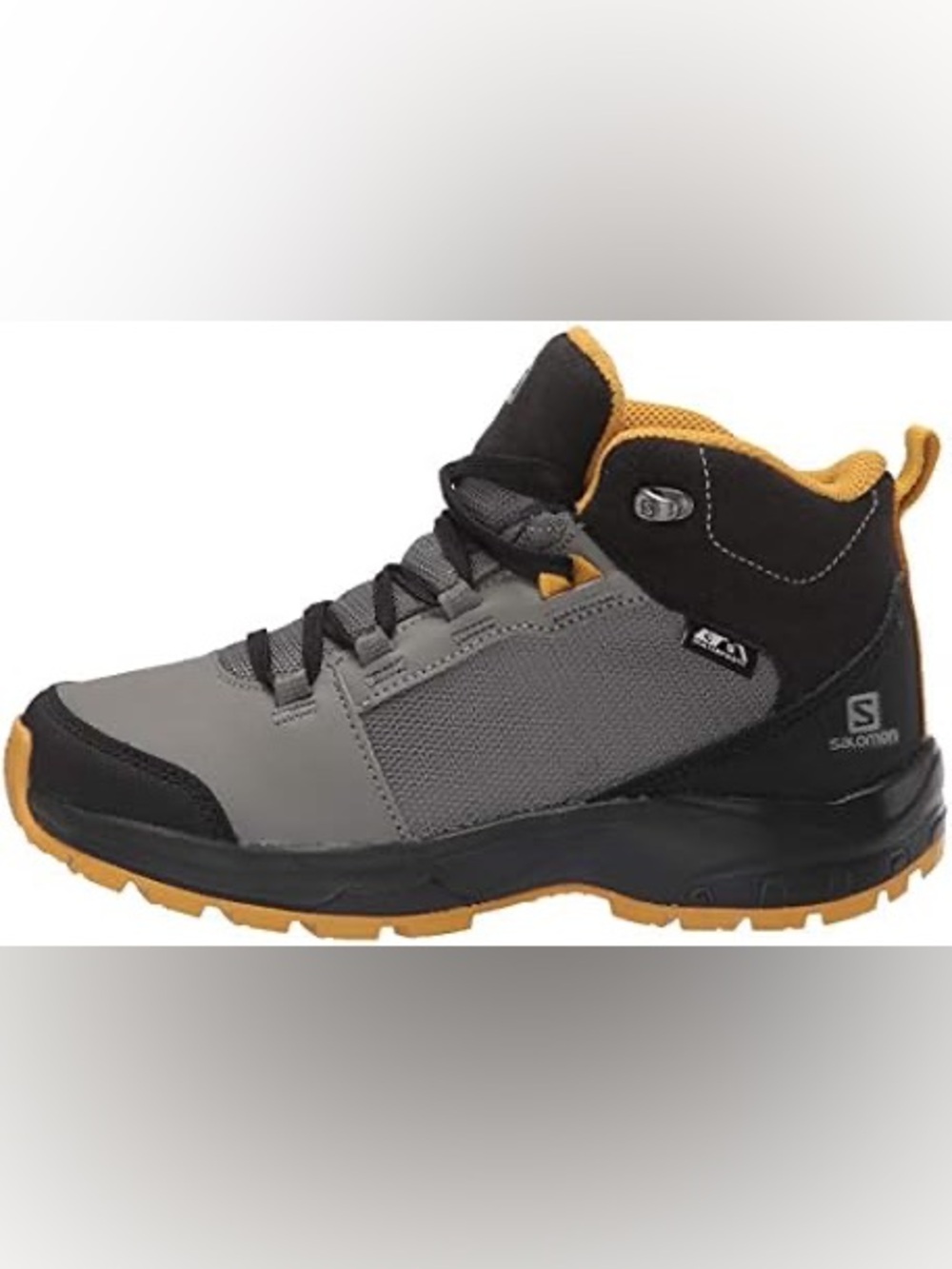 Salomon Outward CSWP Waterproof Hiking Boots Boys Youth Size 5 Gray Yellow